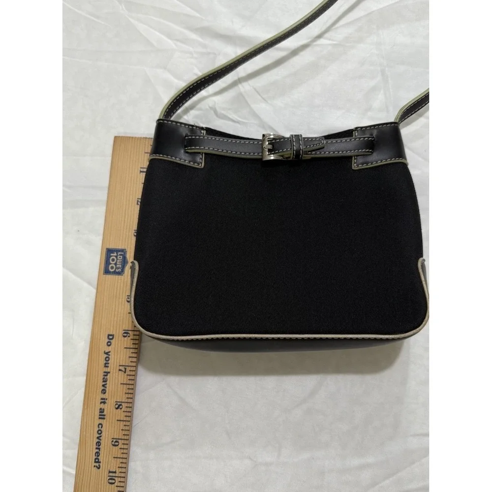 Etienne Aigner‎ Black Nylon Canvas & Leather Handbag/Purse